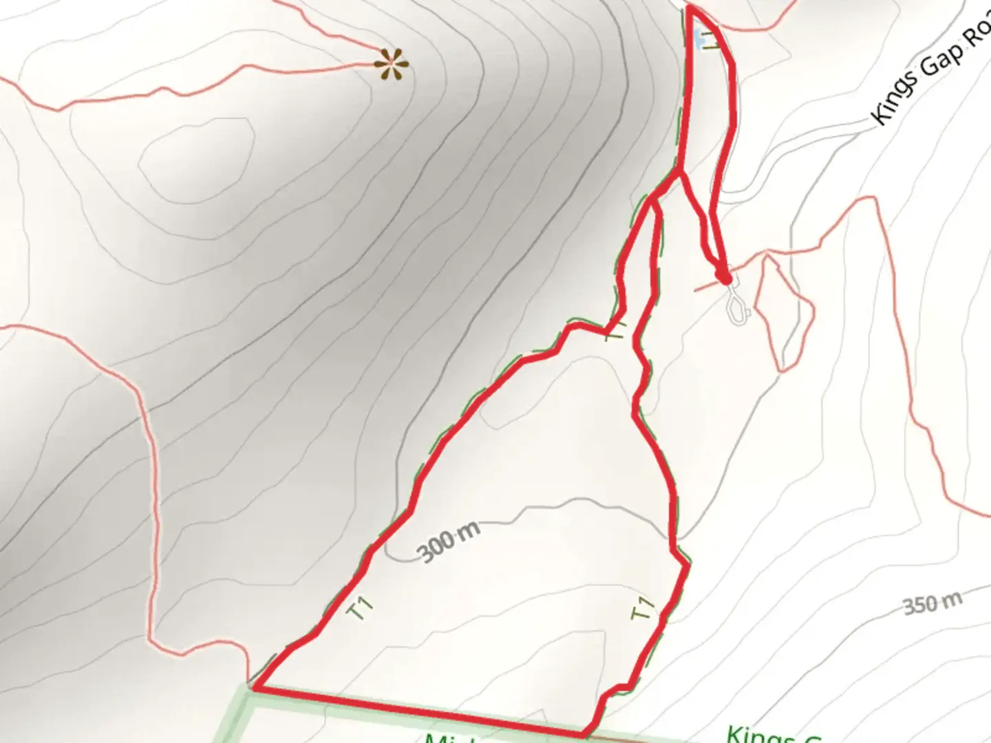An image depicting the trail Watershed Loop Trail and its surrounding area.