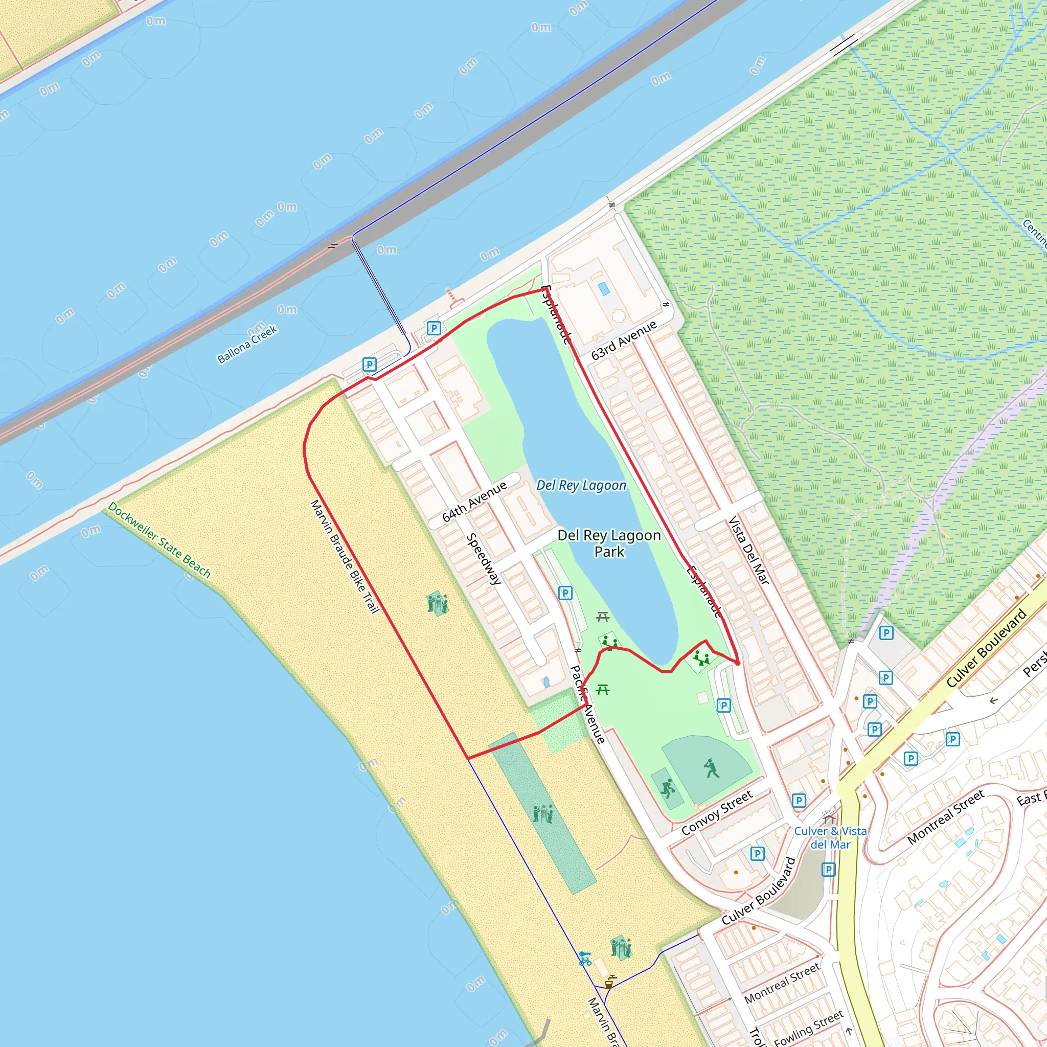 Del Rey Lagoon Loop mobile static map