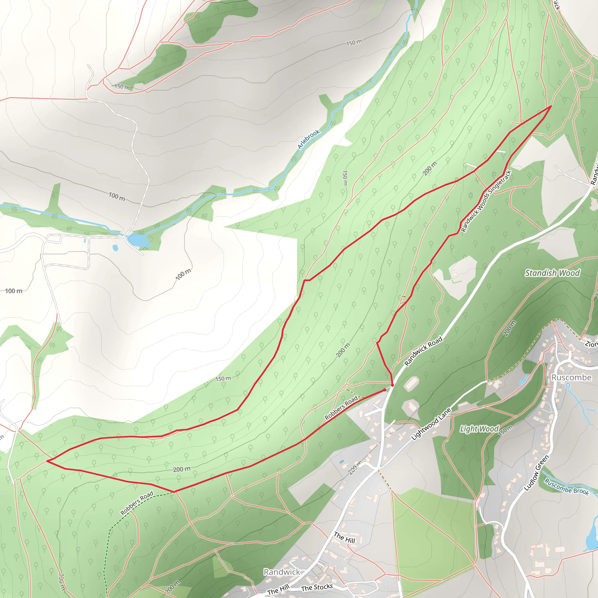 Standish Wood Loop mobile static map