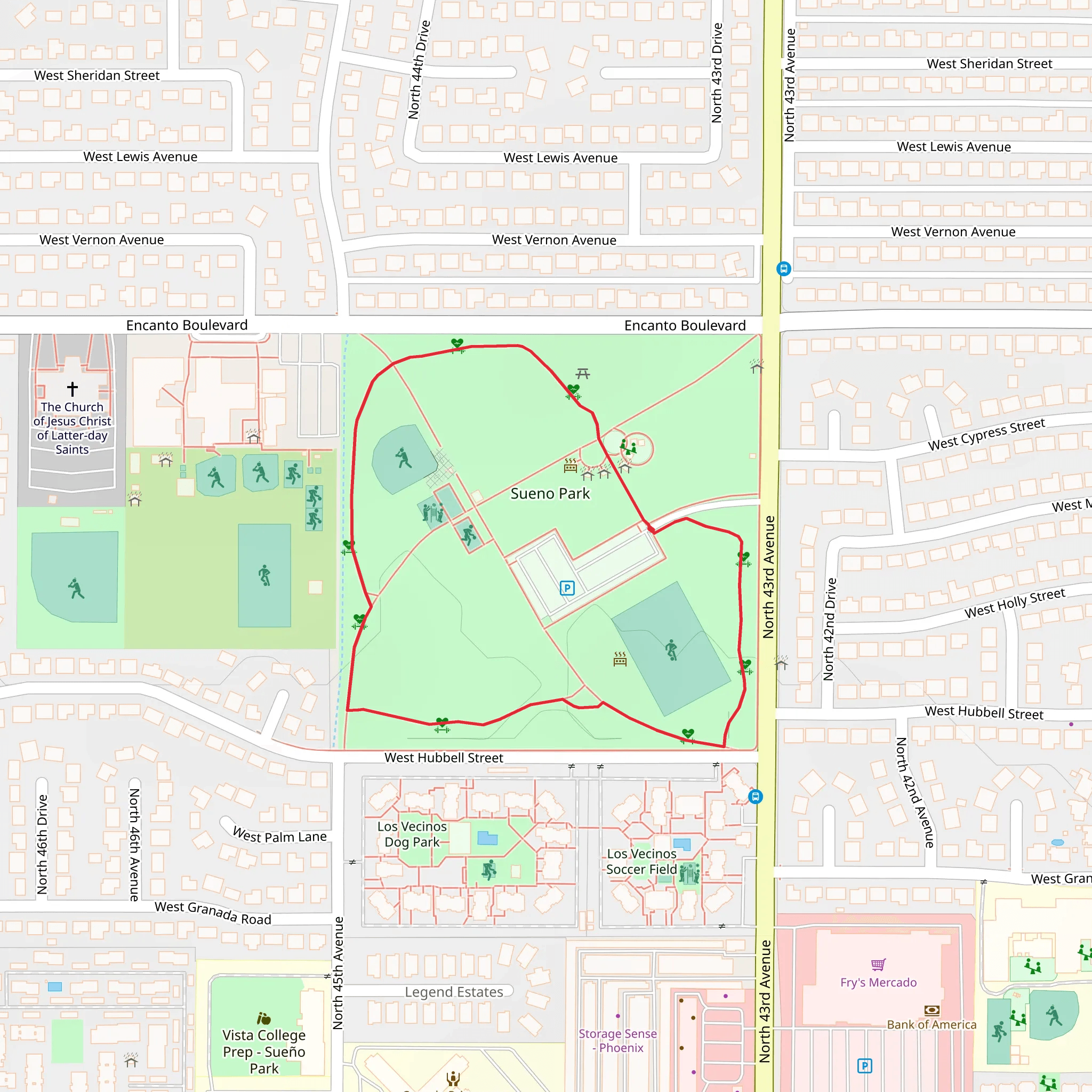 West Encanto Boulevard Loop mobile static map