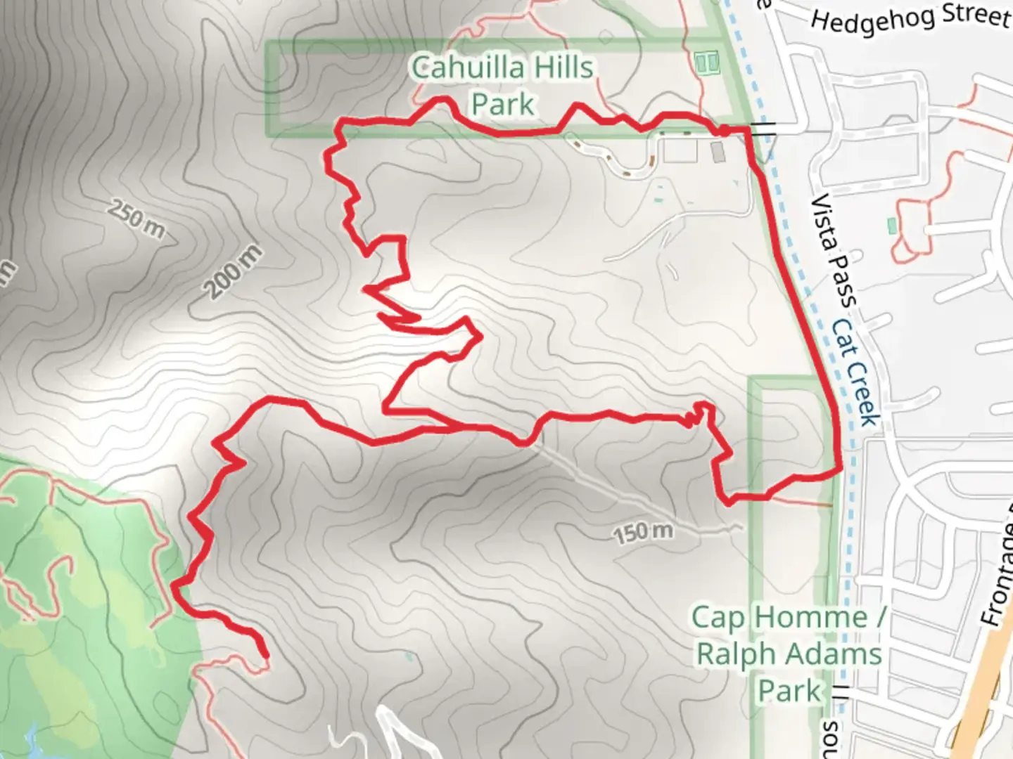 An image depicting the trail Gabby Hayes - Hopalong Cassidy Loop Trail and its surrounding area.