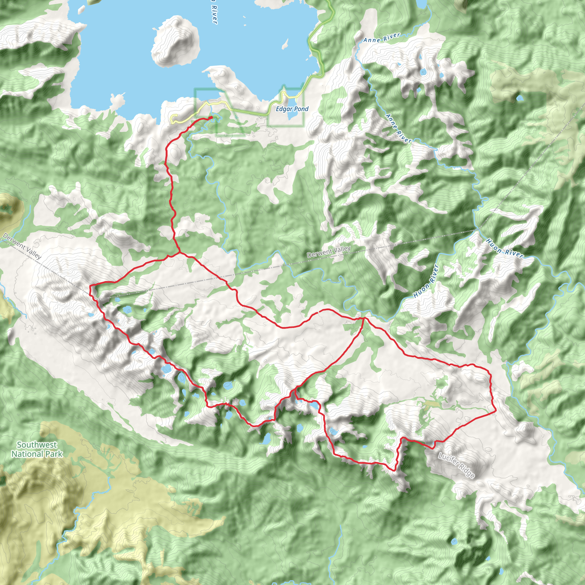 Western Arthur Traverse mobile static map