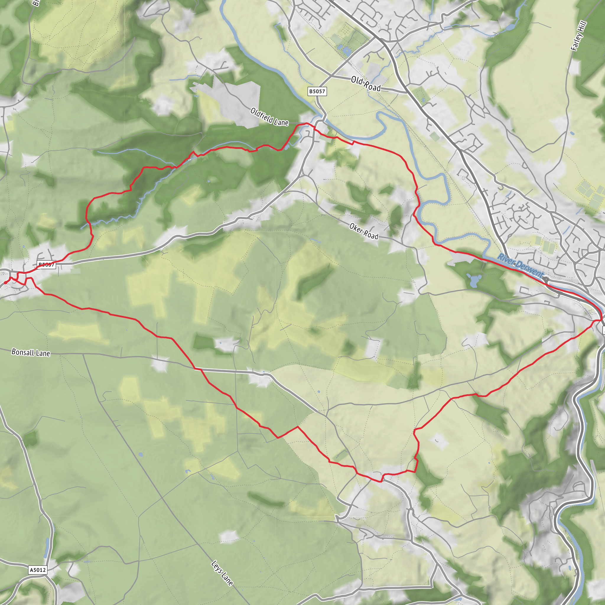 Winster / Matlock / Darley Bridge Loop mobile static map