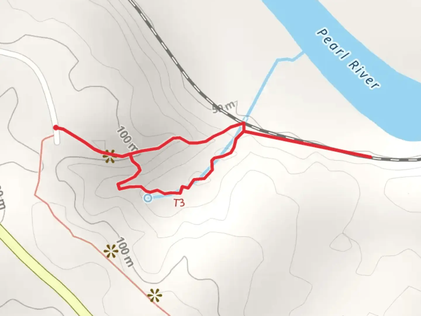 An image depicting the trail Pearl River Loop Walk and its surrounding area.