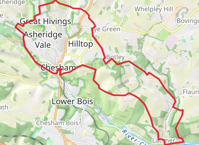 Chesham circular walk mobile static map