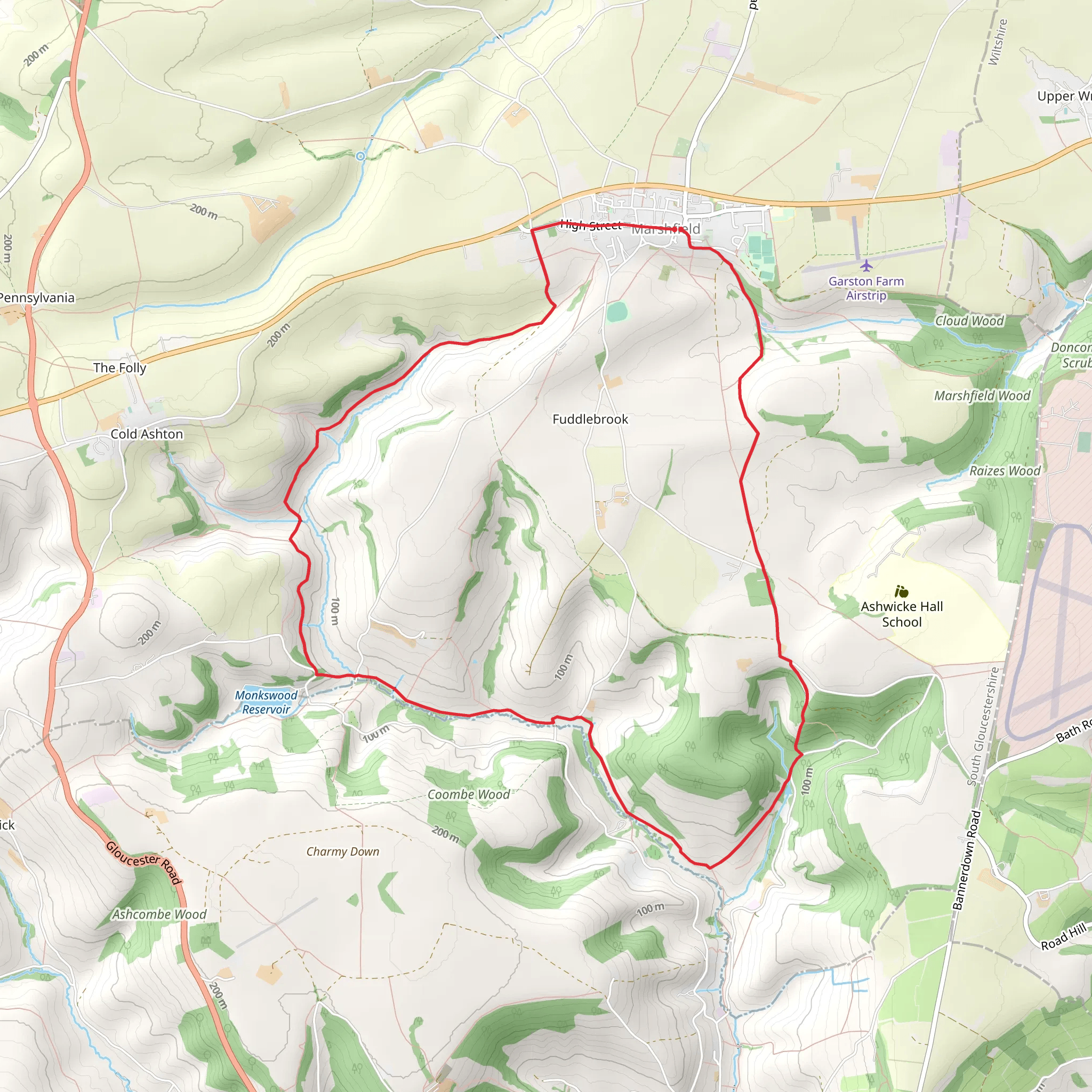 Circular Walk to St Catherine’s Valley mobile static map