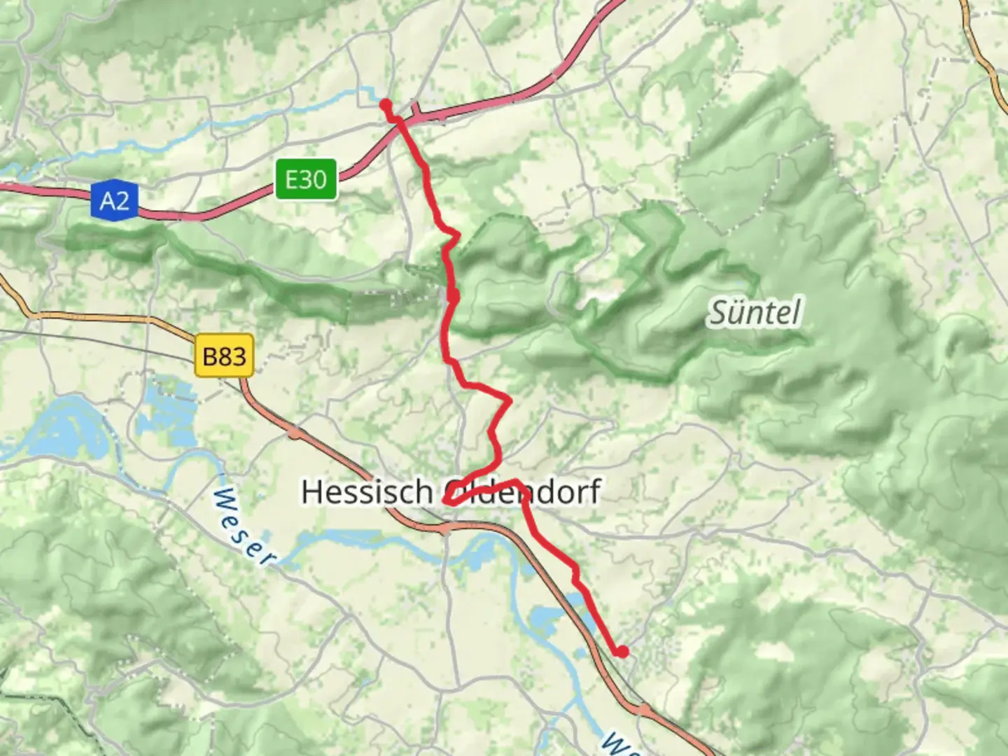 An image depicting the trail Rehren to Fischbeck Walk and its surrounding area.