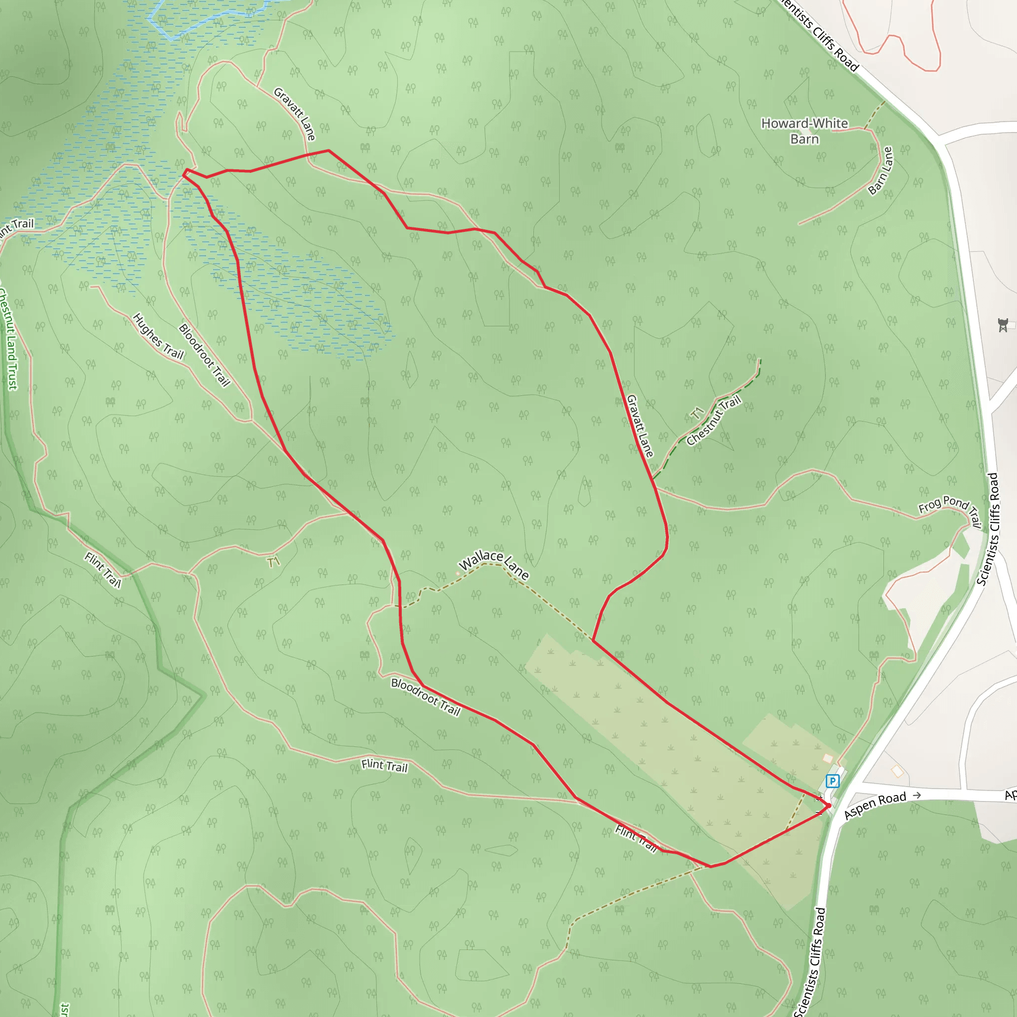 Gravatt Lane and Bloodroot Loop Trail mobile static map
