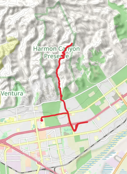 Hike on Harmon Canyon and west Road Loop mobile static map