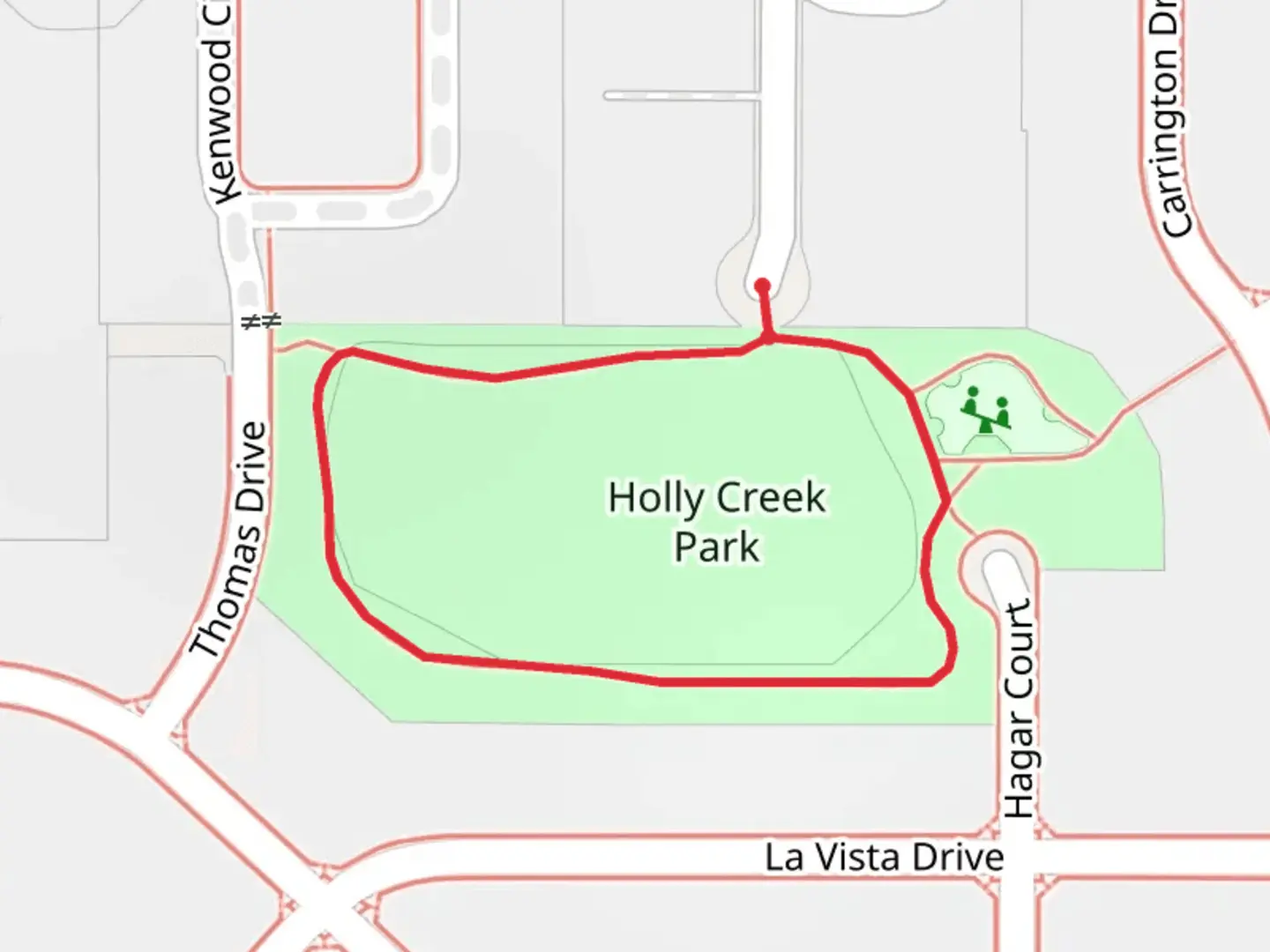 An image depicting the trail Holly Creek Park Loop and its surrounding area.