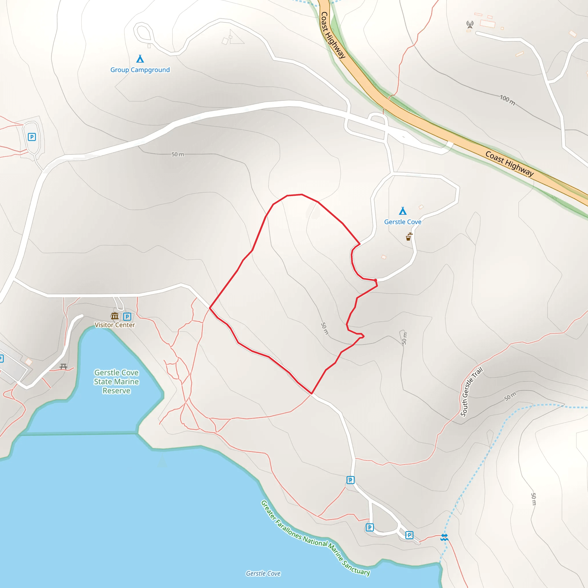 Gerstle Cove Loop mobile static map