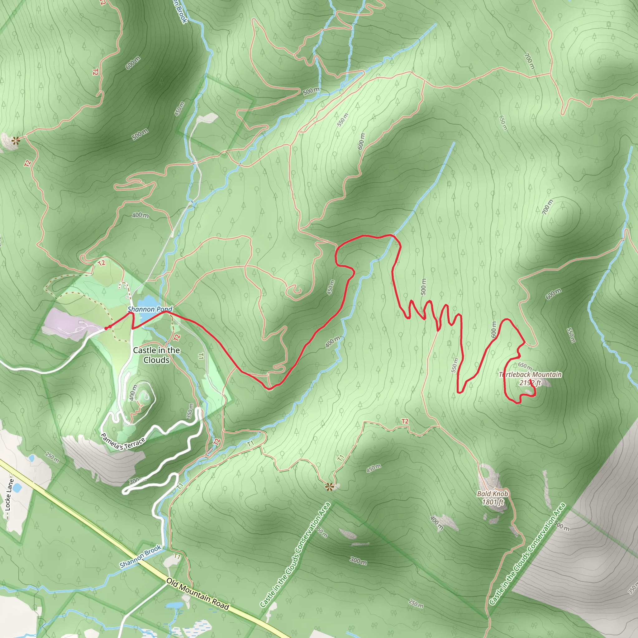 Turtleback Mountain Trail mobile static map