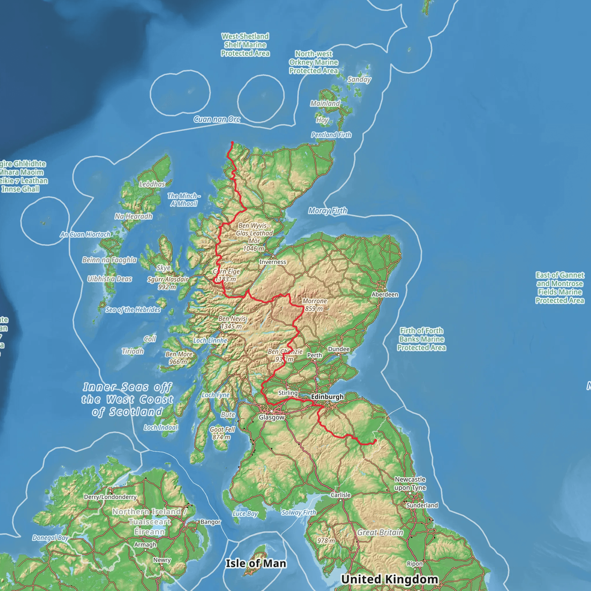 Scottish National Trail mobile static map