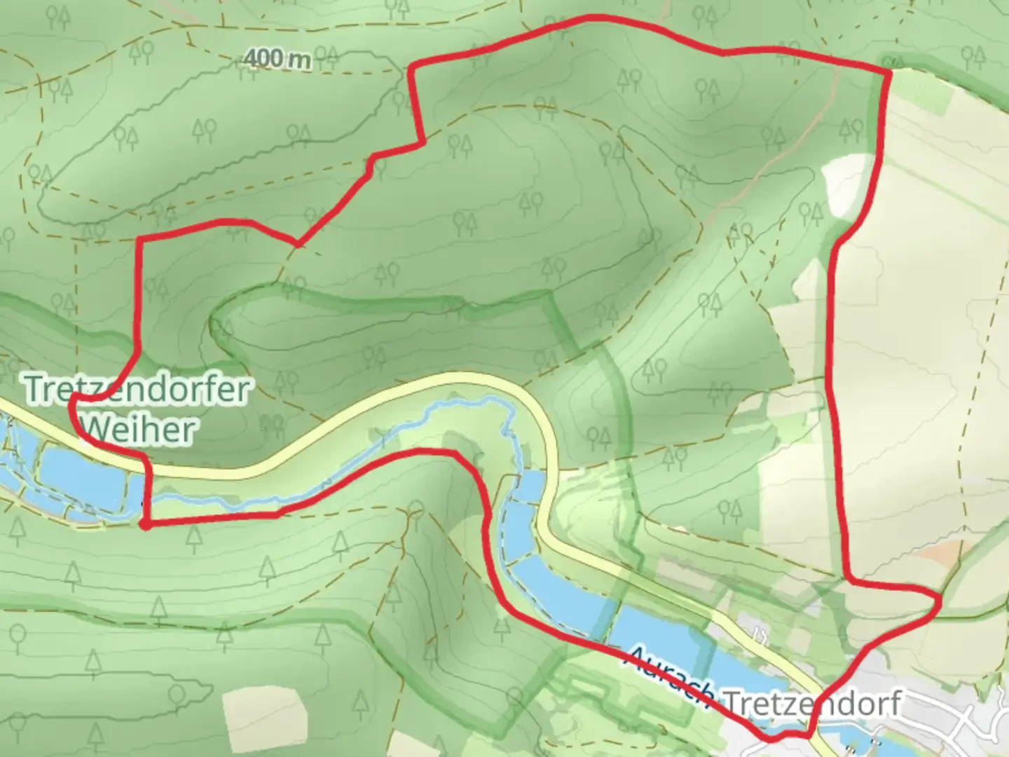 An image depicting the trail Oberaurach and Lauftour Loop and its surrounding area.
