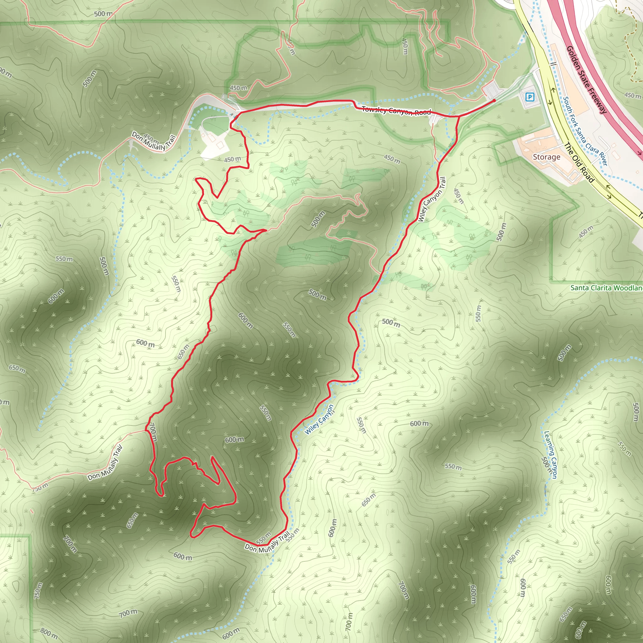 Wiley Canyon - Towsley Canyon Loop Trail mobile static map