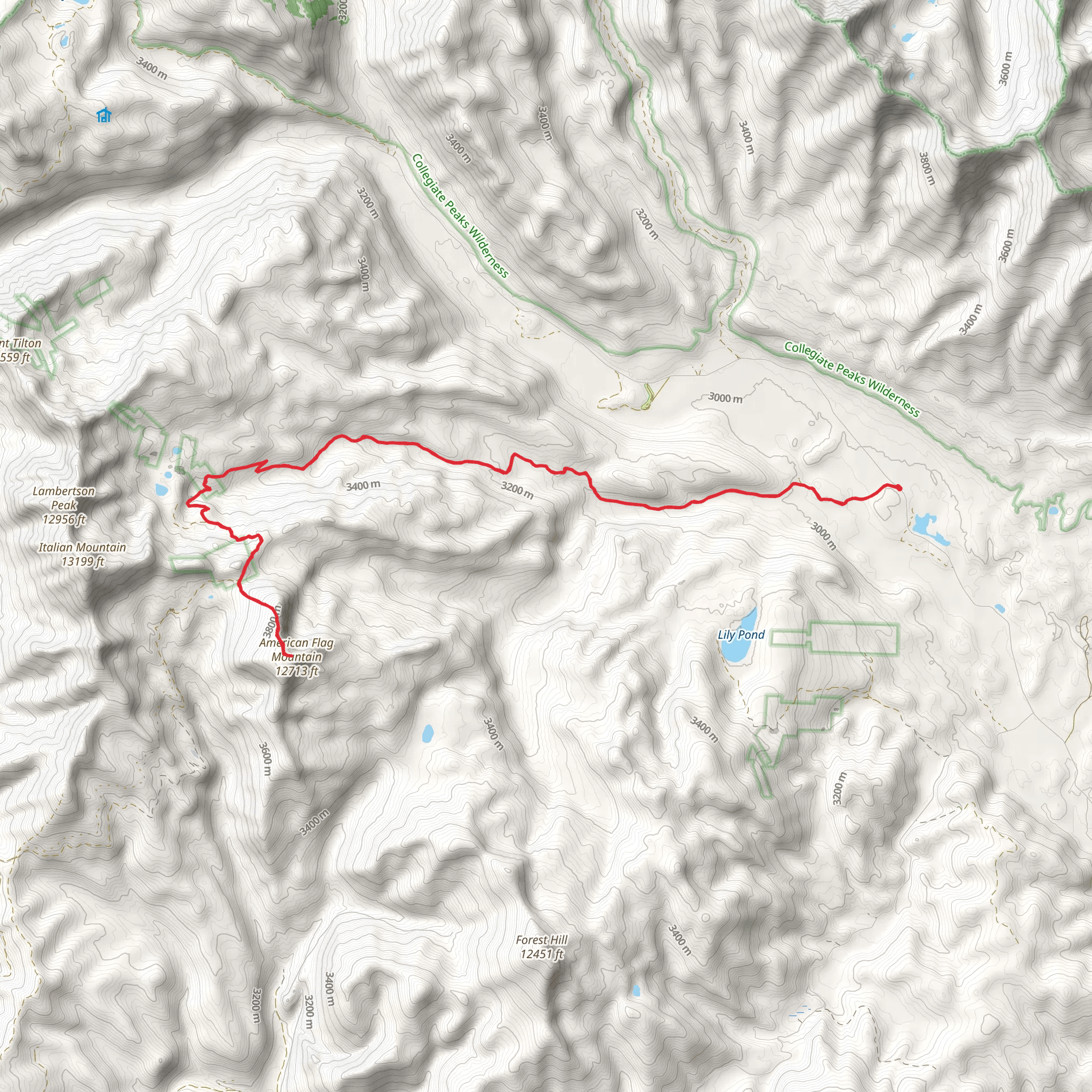 American Flag Mountain via Italian Creek mobile static map