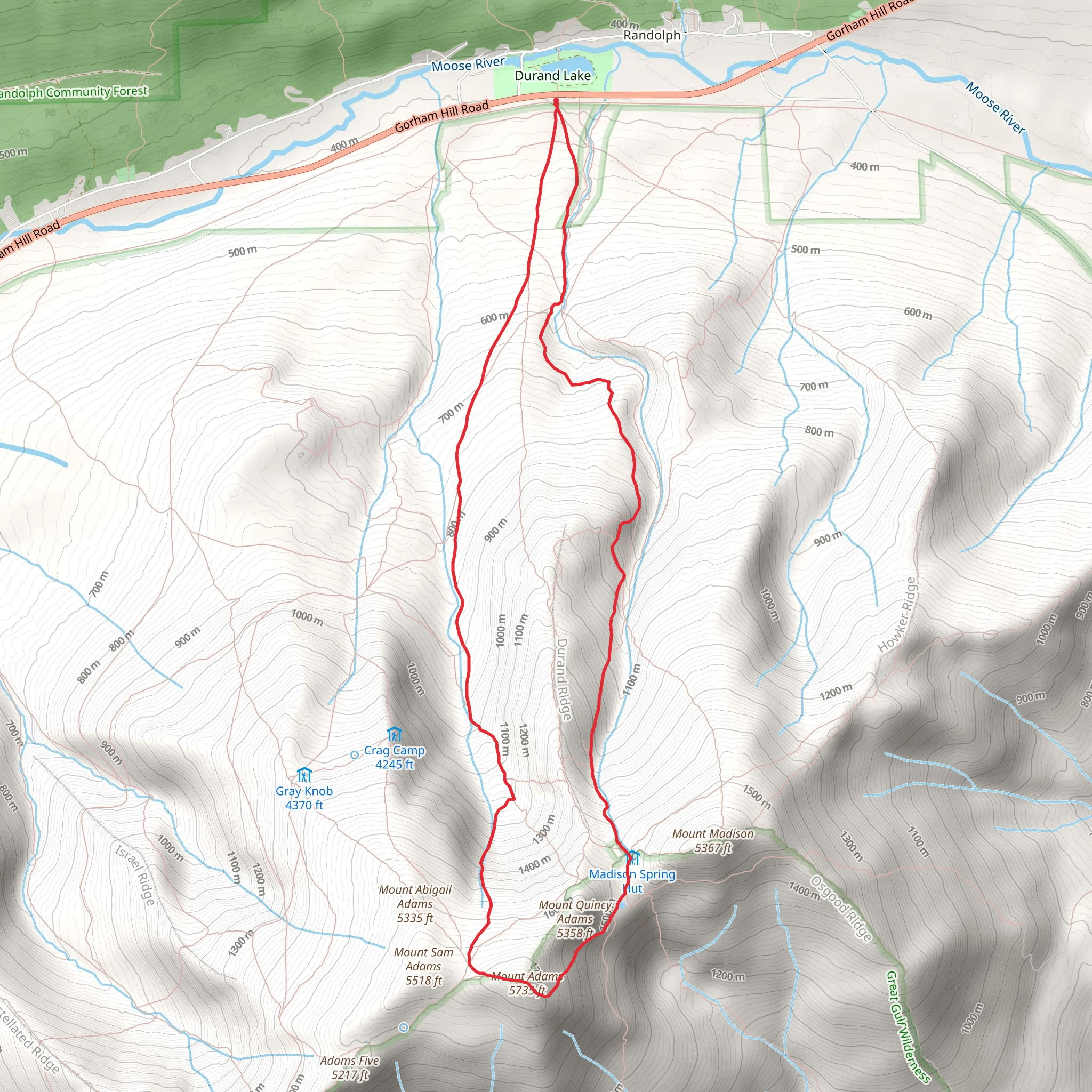 Mount Adams via Short Line Loop and Valley Way mobile static map