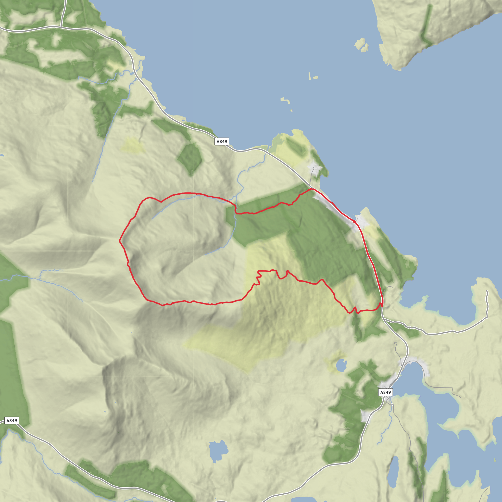 Maol nan Uan, Mainnir nam Fiadh and Dun da Ghaoithe Loop mobile static map