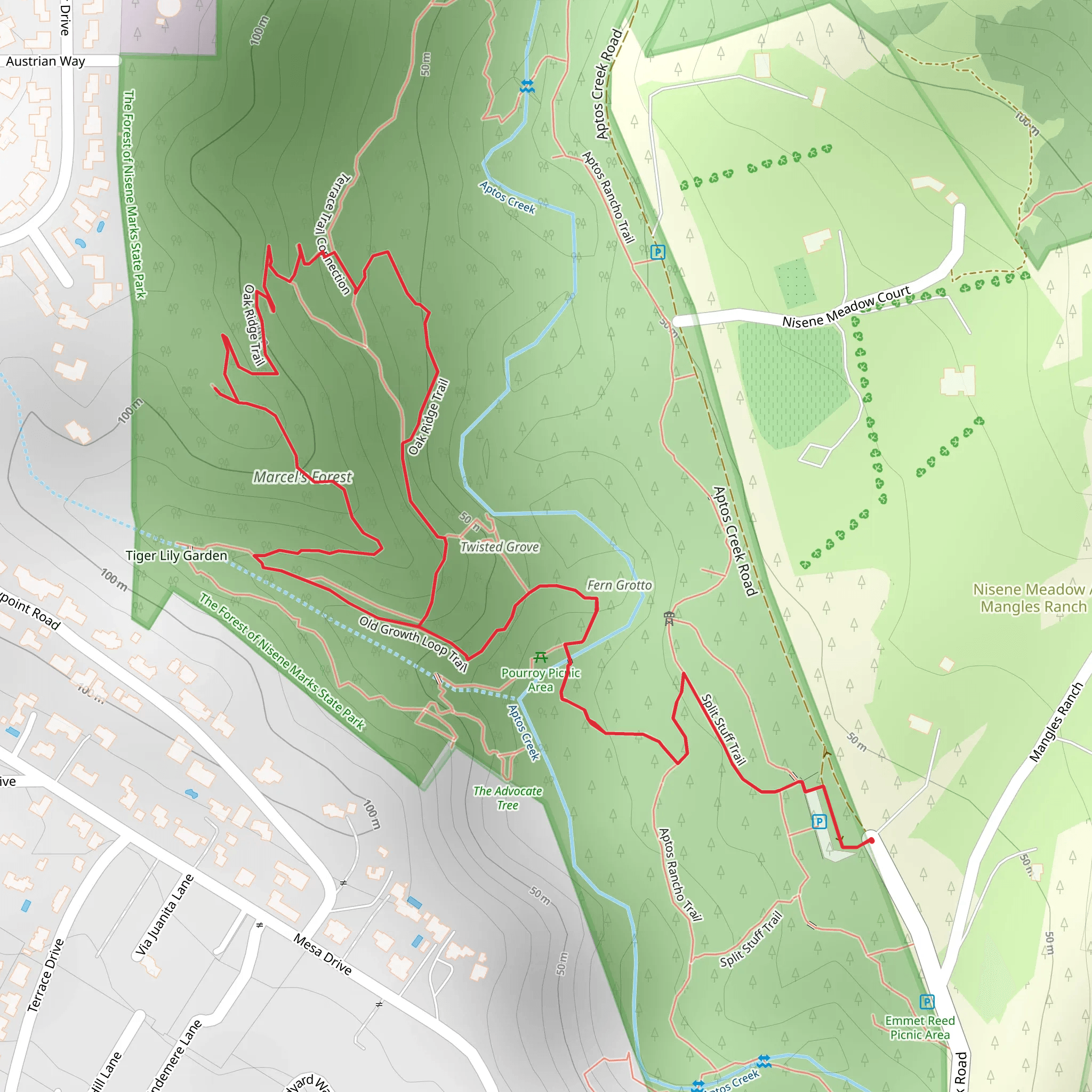 Marcel's Forest Loop via Oak Ridge Trail mobile static map