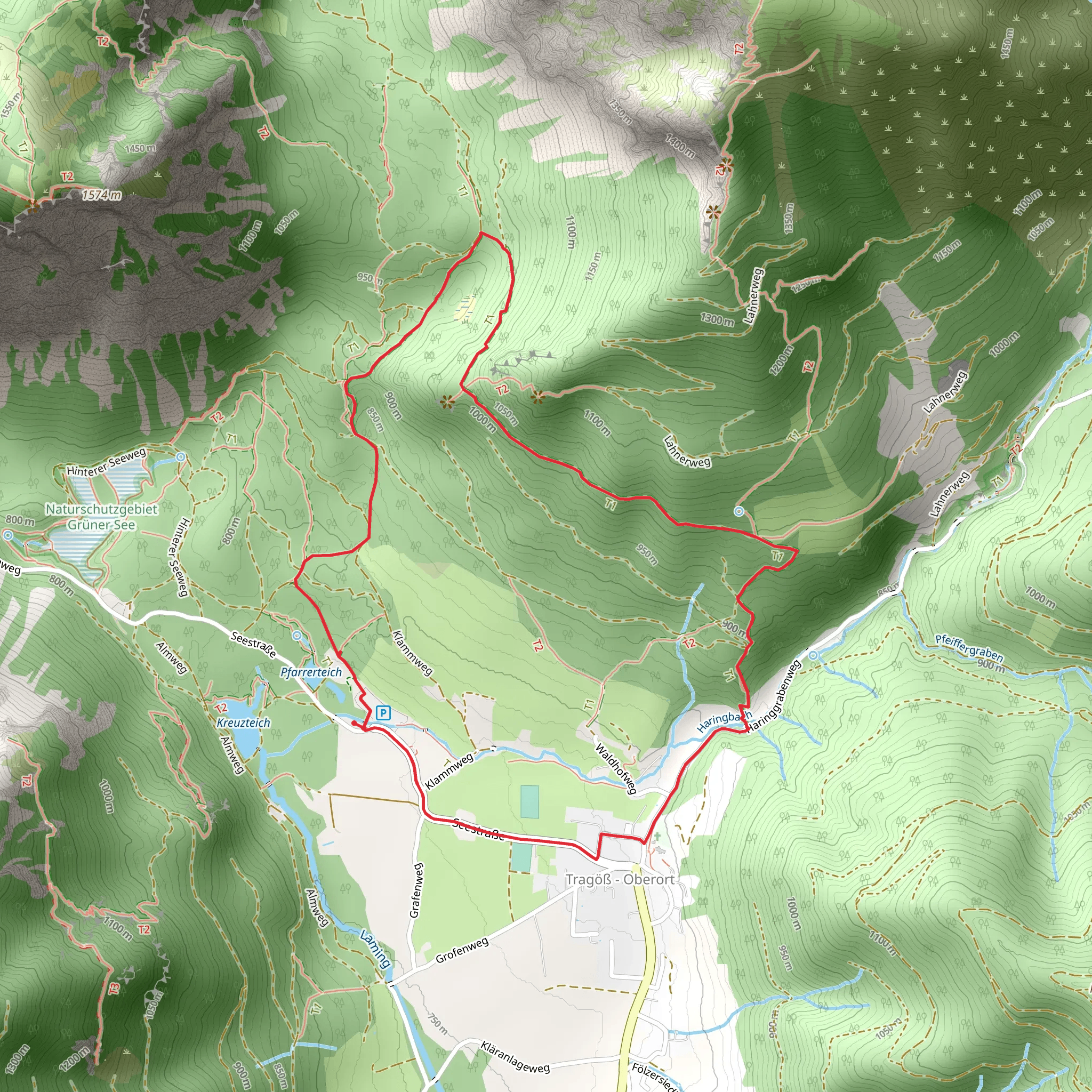 Kamplsteig at Grüner See mobile static map