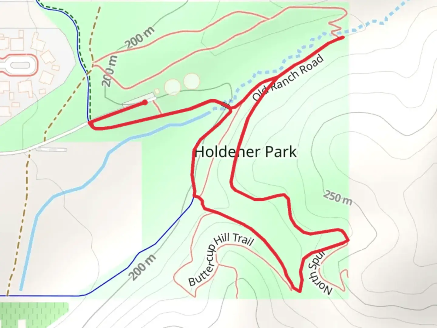 An image depicting the trail Blue Oak Canyon Loop and its surrounding area.