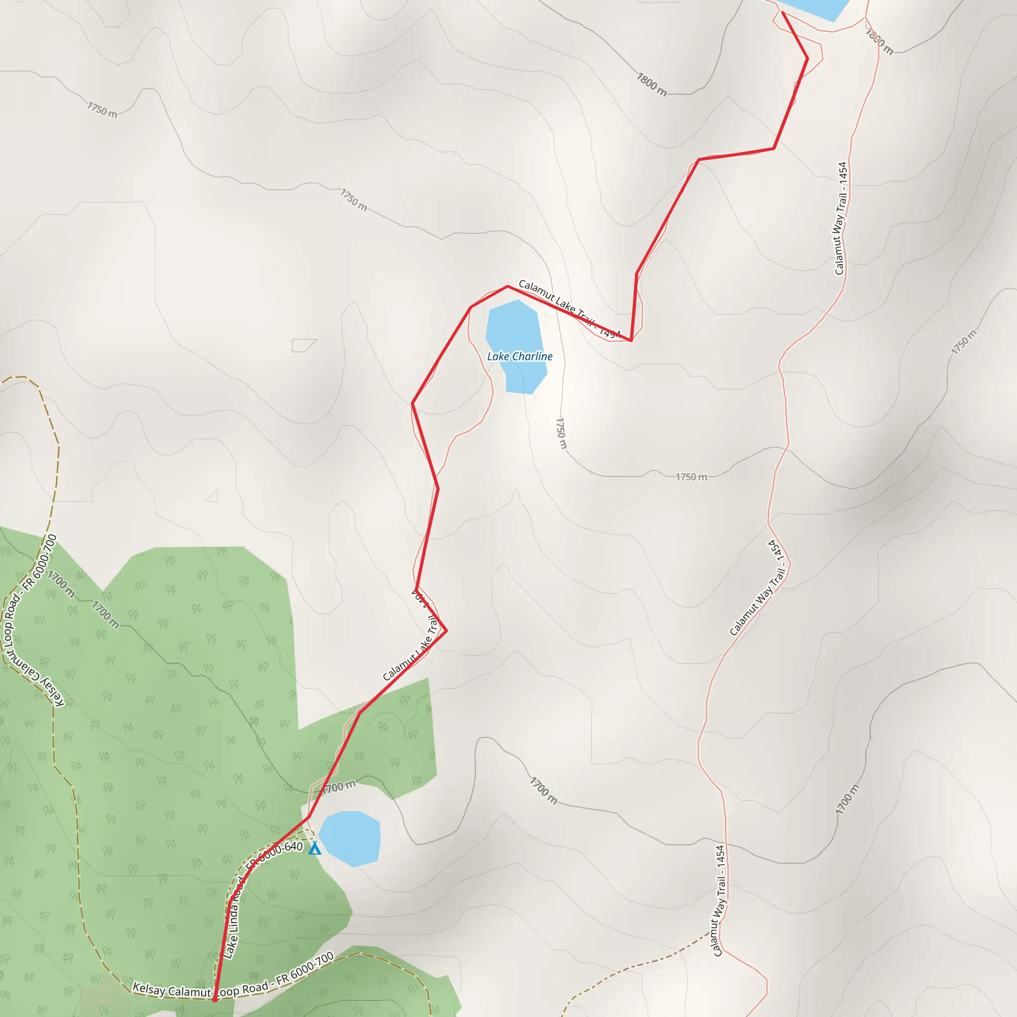 Calamut Lake Trail mobile static map