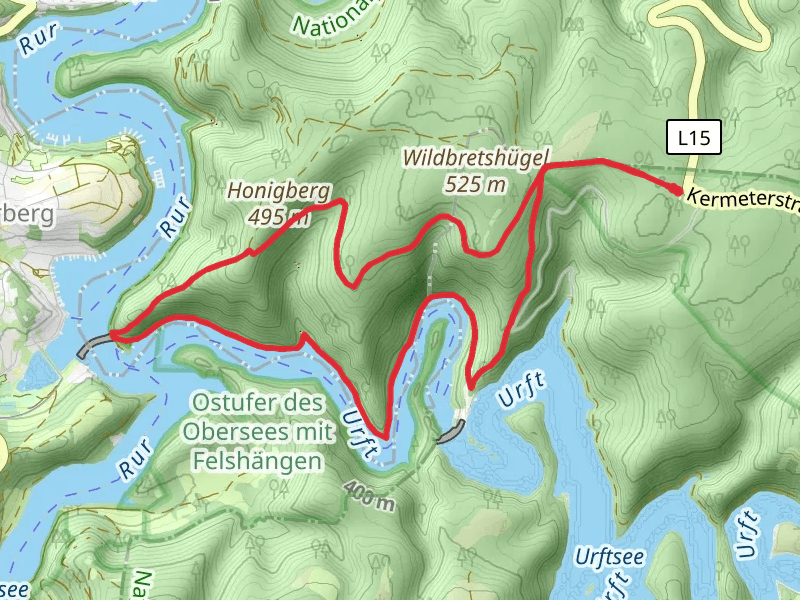 Blick auf Urftsee Scenic Loop - Obersee
