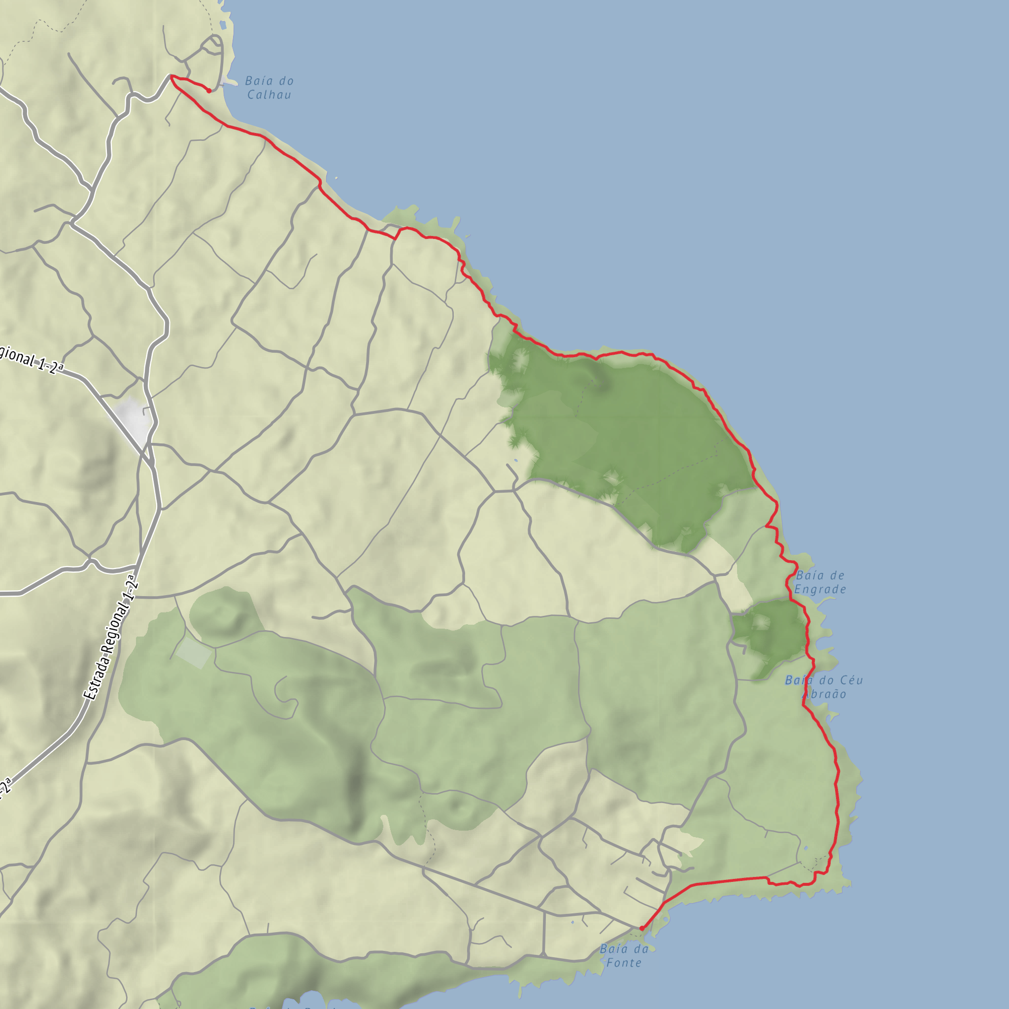 Ponta da Ilha to Ponta da Baleia, Baia de Engrade and Baia do Ceu Abraao mobile static map