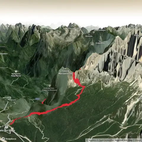 Hike from Passo Tre Croci to Lago Sorapis via Forcella Marcoira