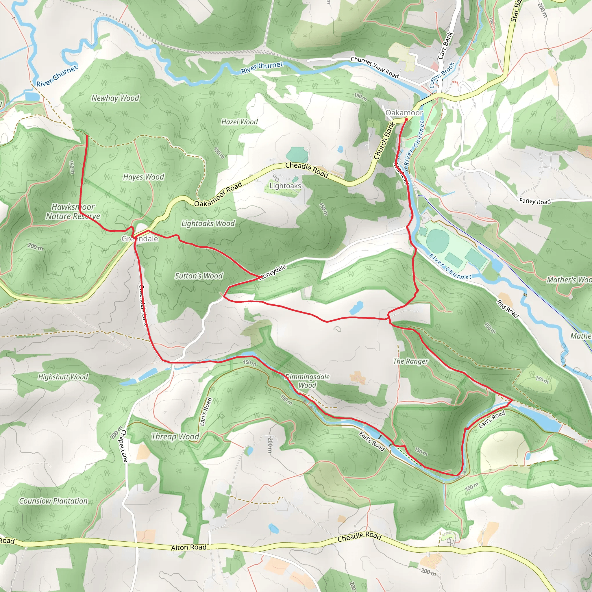 Oakamoor Loop mobile static map
