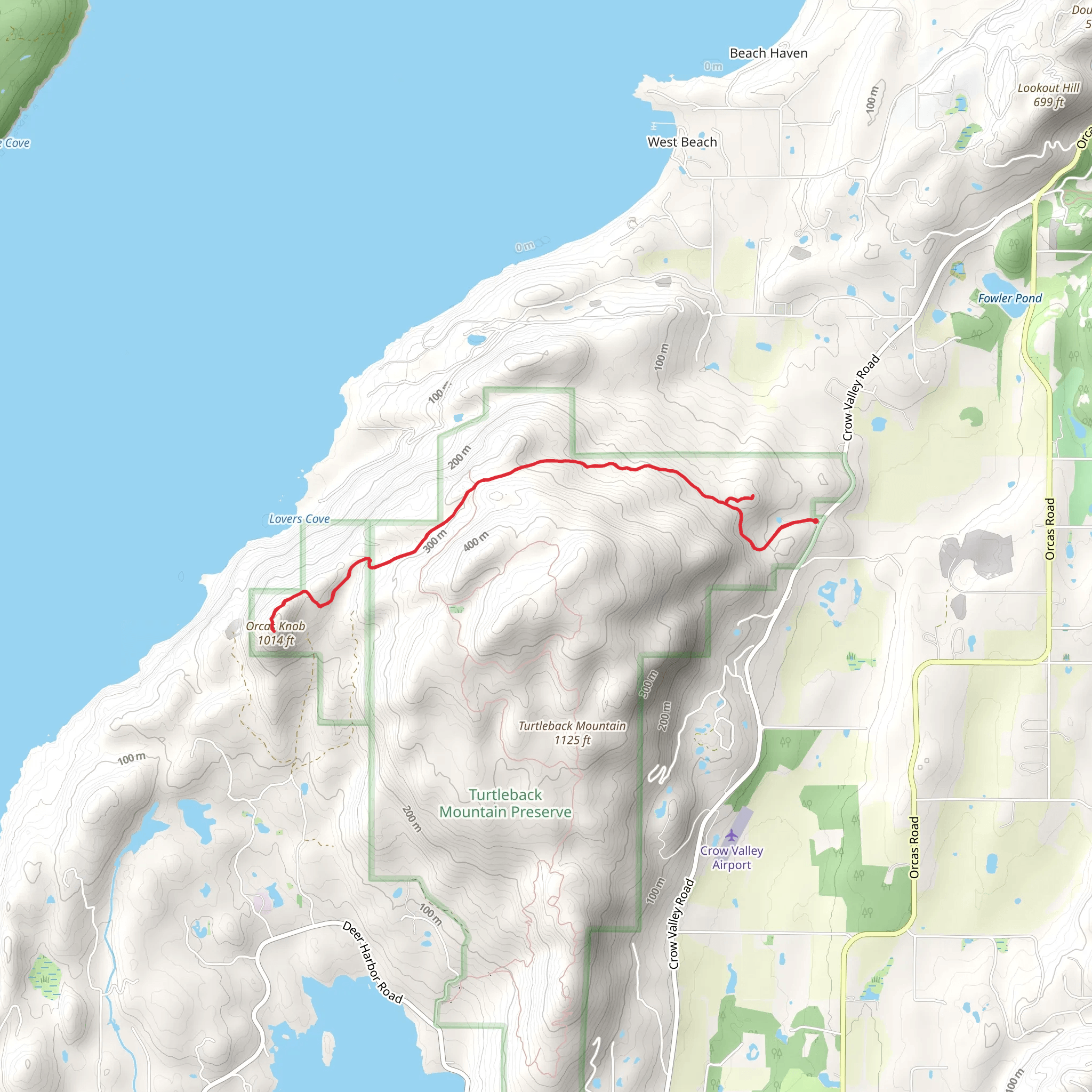 Orcas Knob via North Trail mobile static map