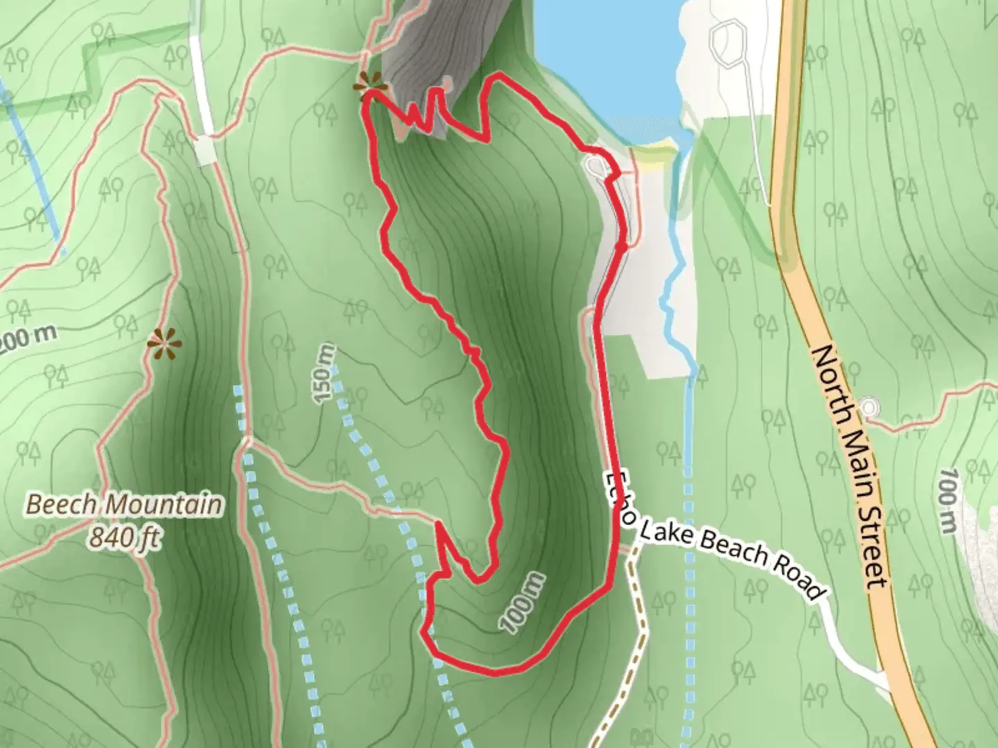 An image depicting the trail Beech and Canada Cliffs Trail and its surrounding area.