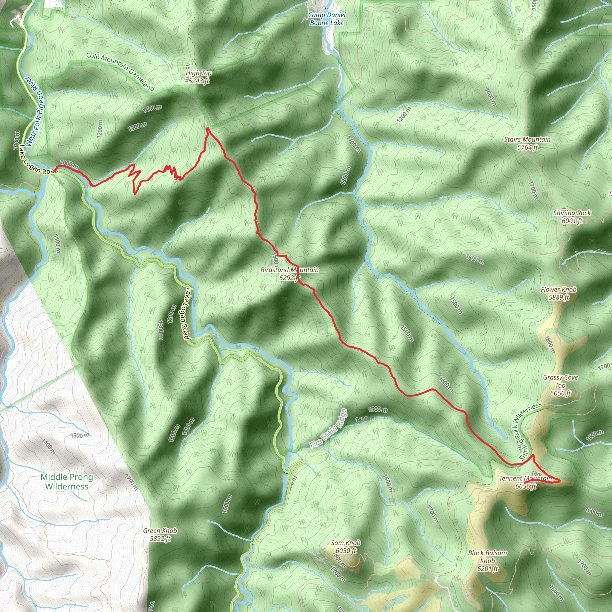 Tennent and Birdstand Mountain mobile static map