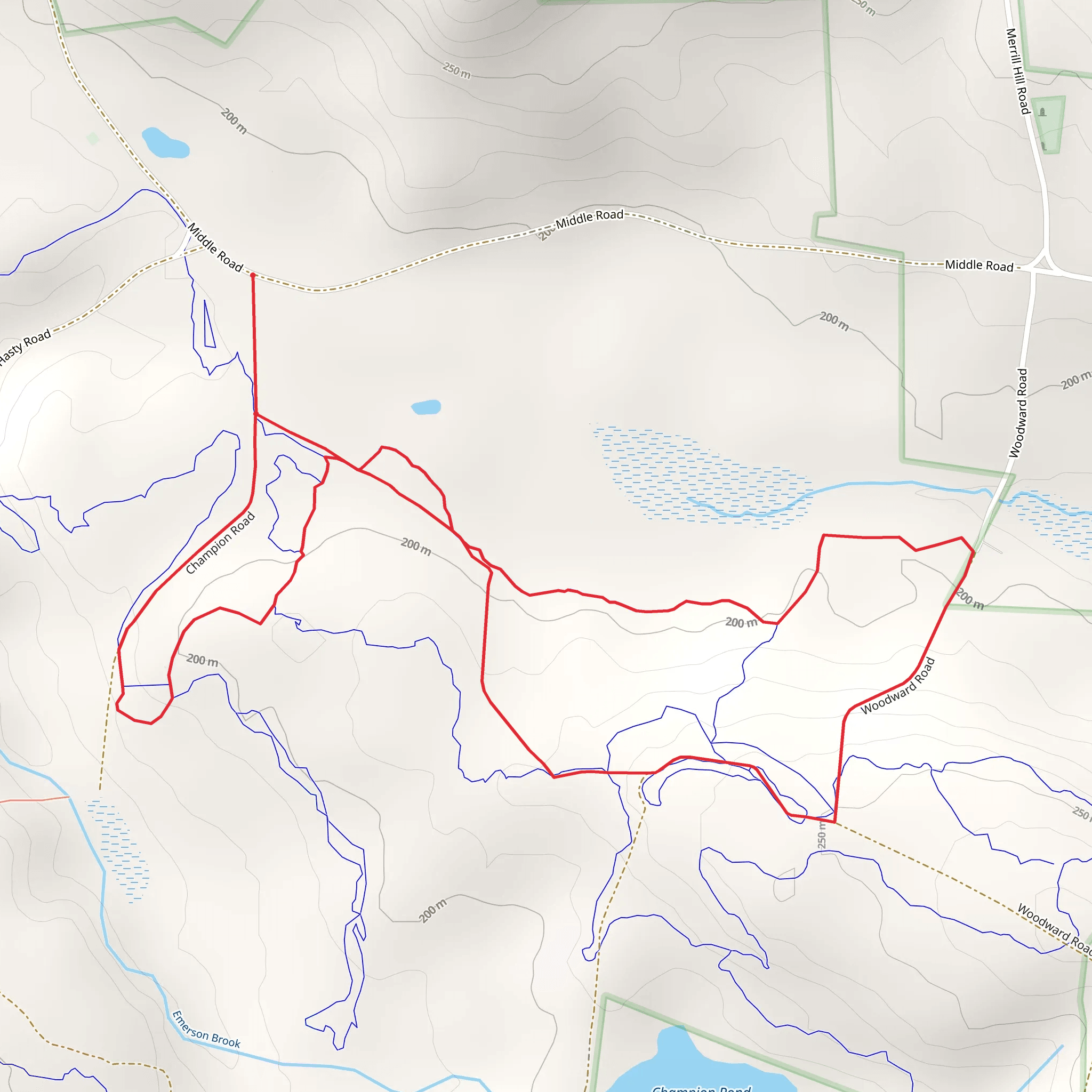 Parsonsfield Loop Trail mobile static map
