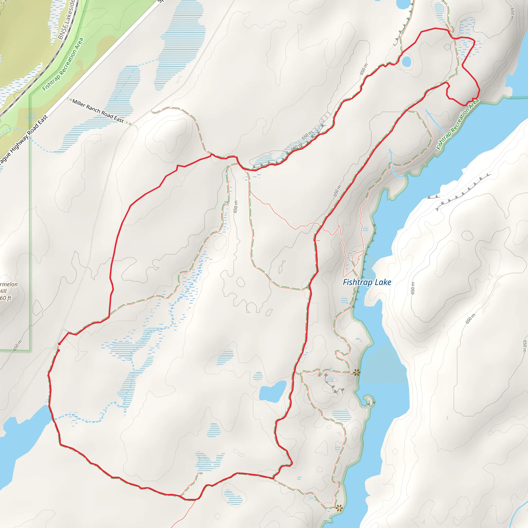 Fishtrap Lake South Loop mobile static map