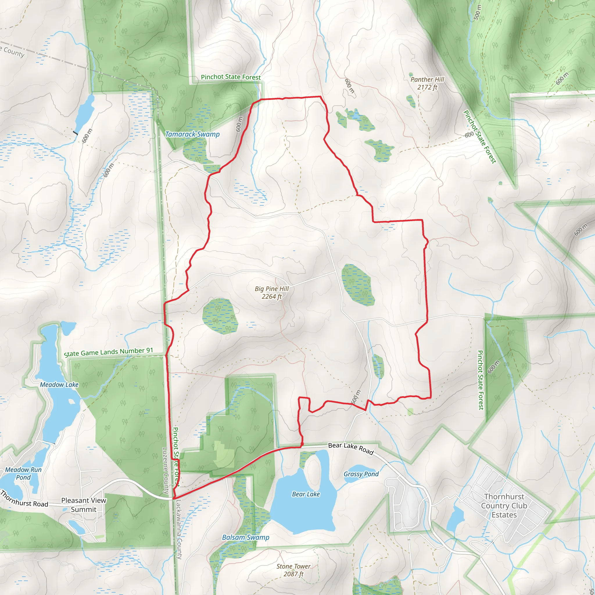 Pinchot Loop Trail mobile static map