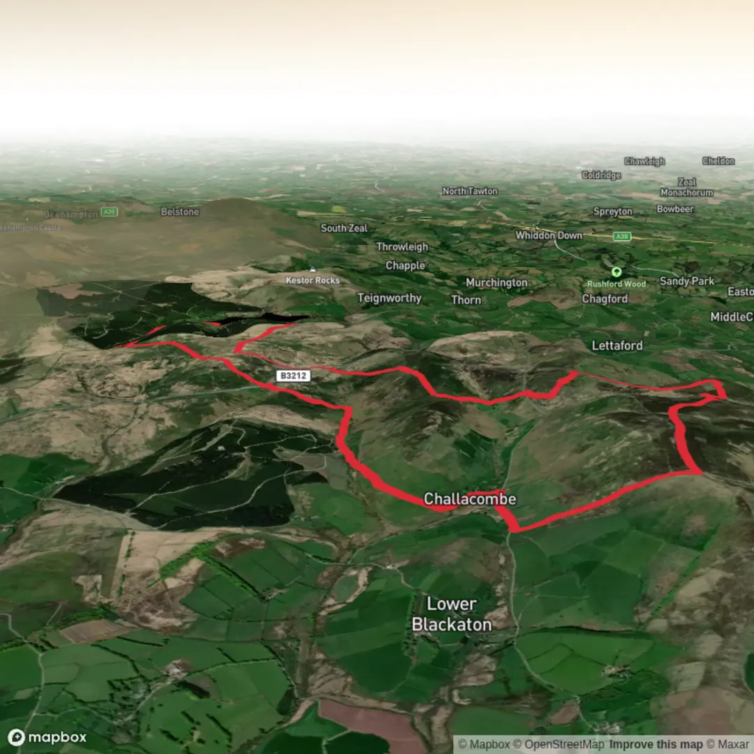 An image depicting the trail Fernworthy reservoir & East Dartmoor and its surrounding area.