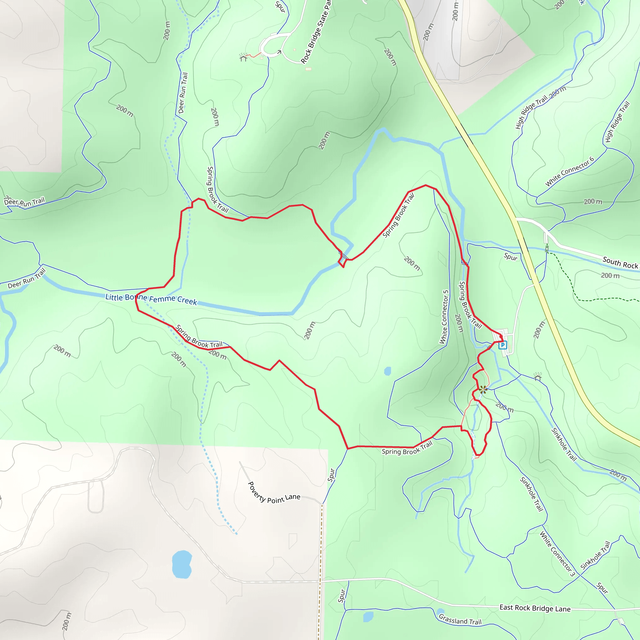 Spring Brook Loop Trail mobile static map