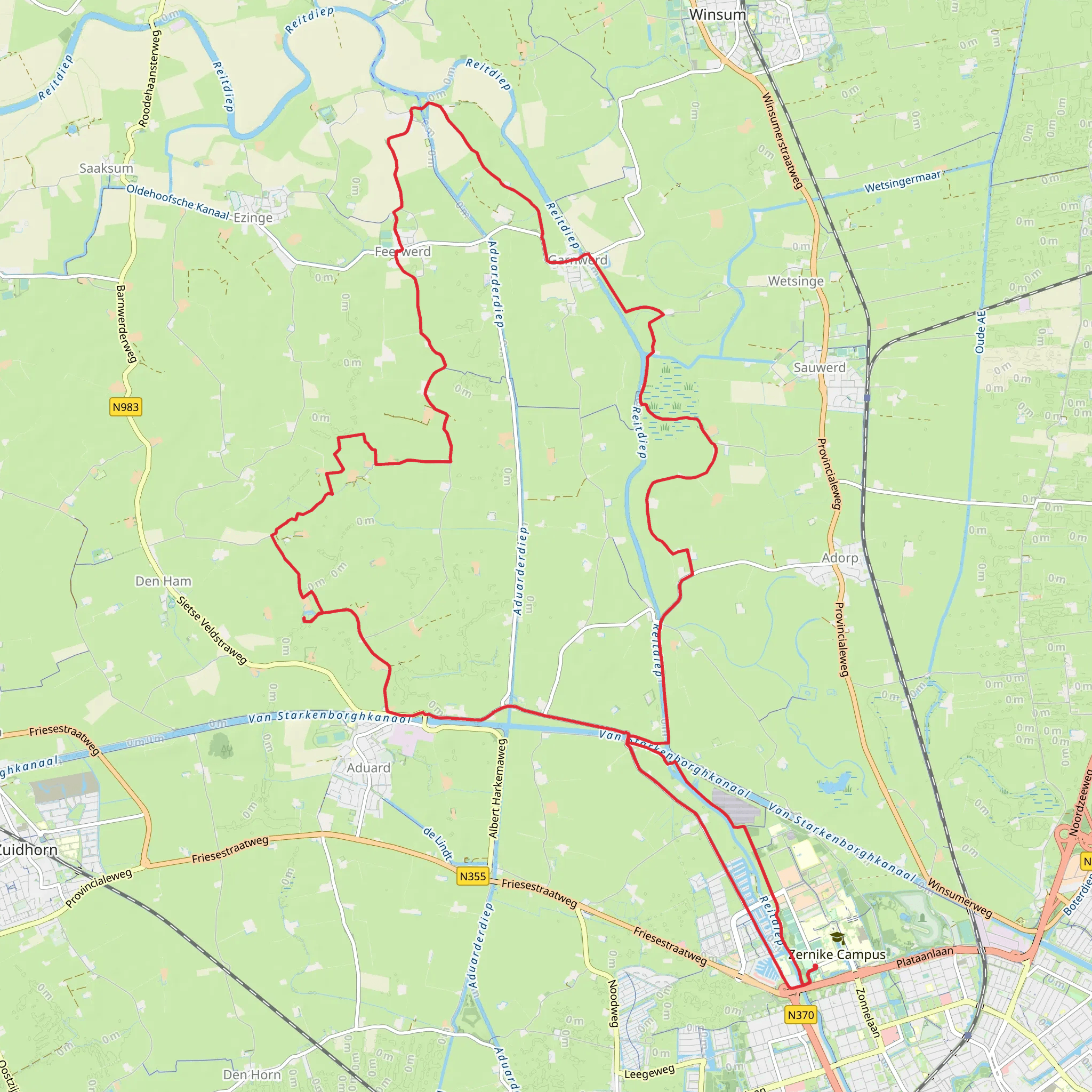Garnwerd, Feerwerd and Medenertilsterpolder Loop mobile static map