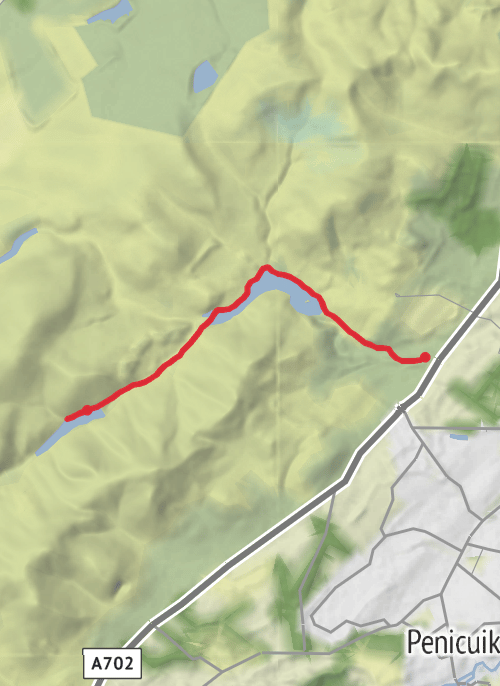 Hike from Easter Howgate mobile static map