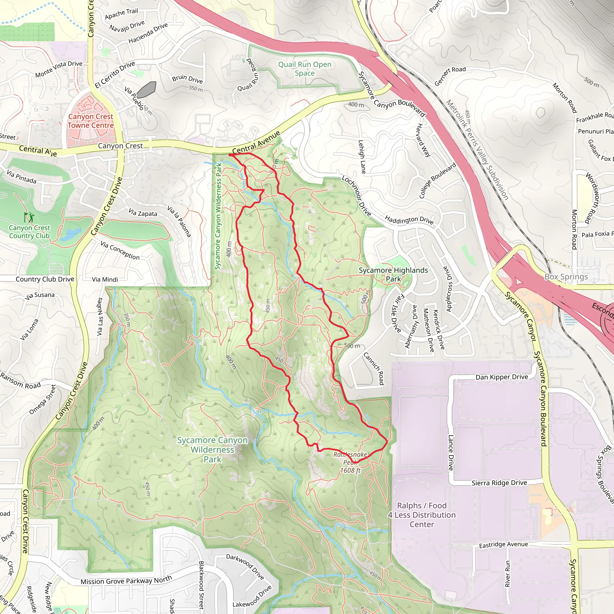Rattlesnake Peak Loop mobile static map
