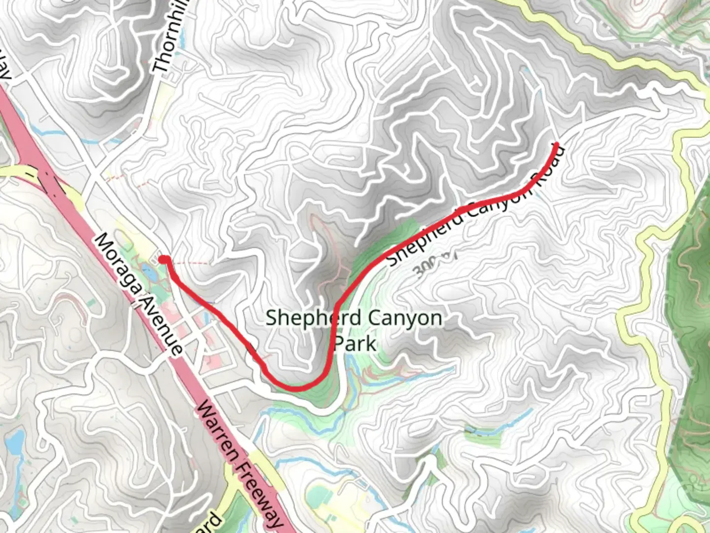 An image depicting the trail Shepherd Canyon Trail and its surrounding area.