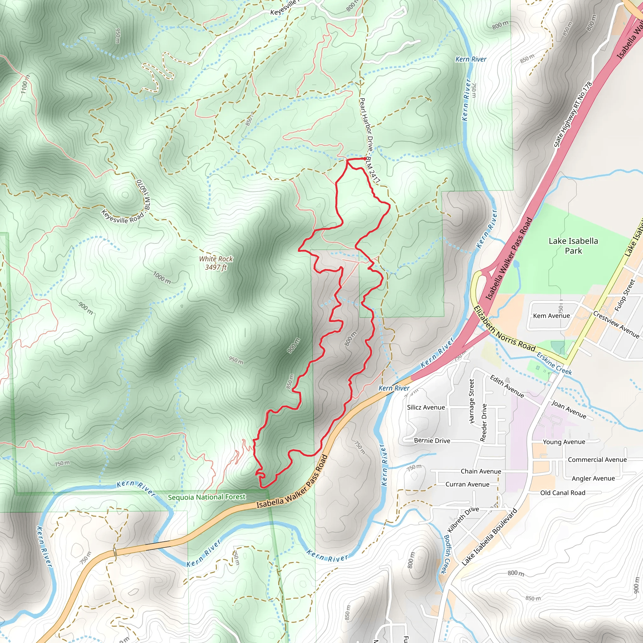 Keysville Classic Loop - Pearl Harbor Drive mobile static map