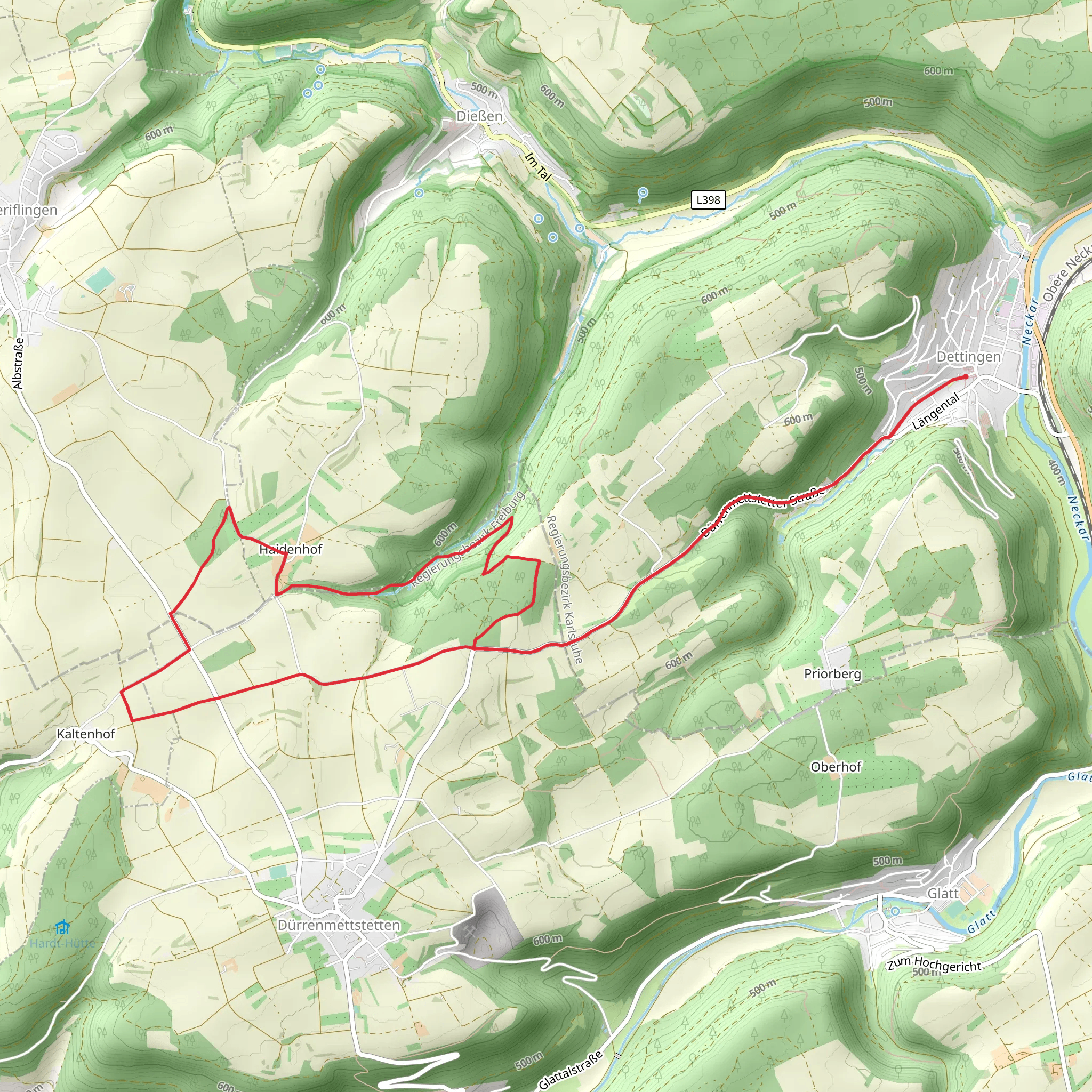 Dettingen to Haidenhof Loop mobile static map
