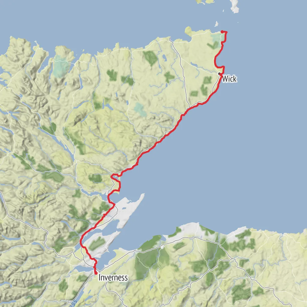 John o'Groats Trail mobile static map