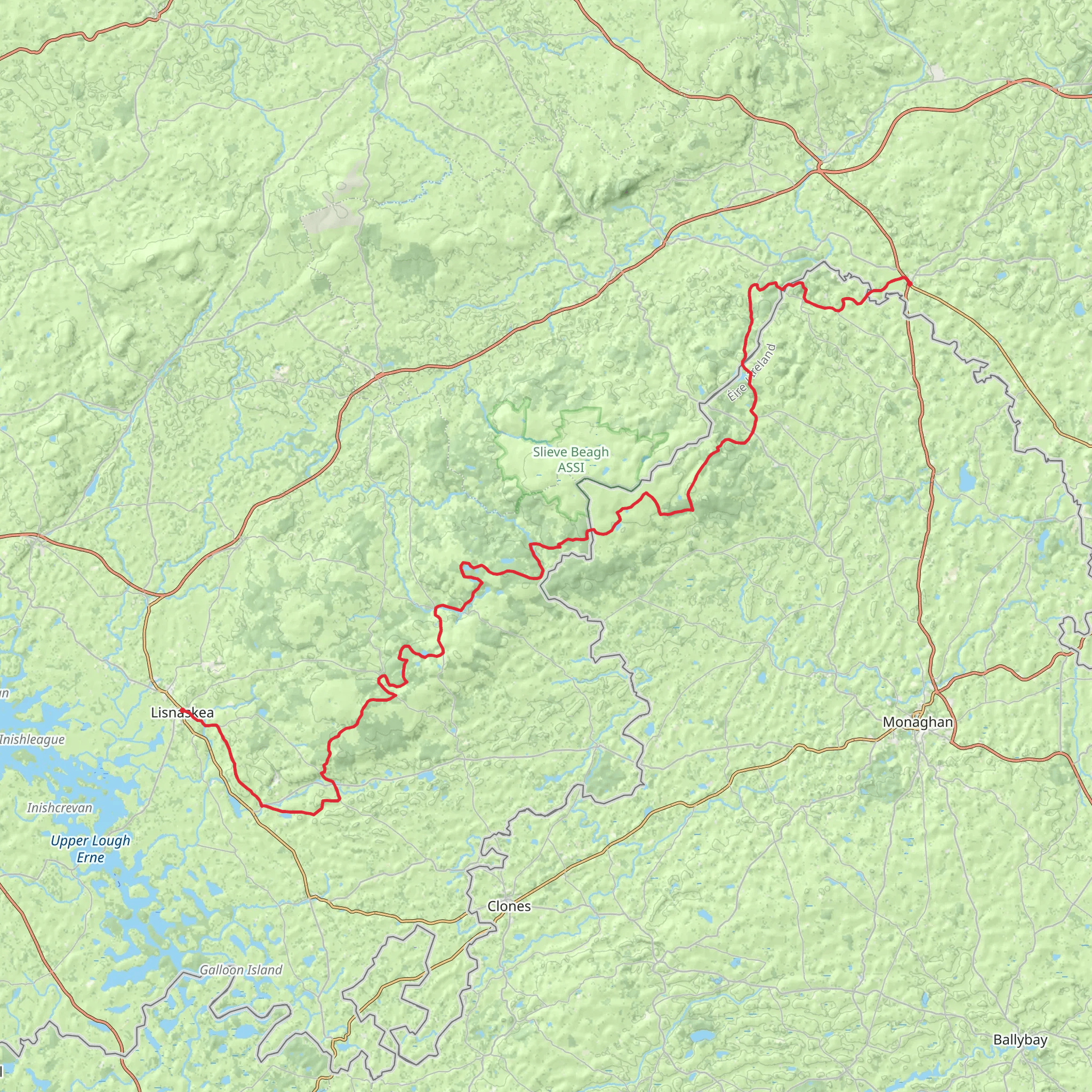 Sliabh Beagh Way mobile static map