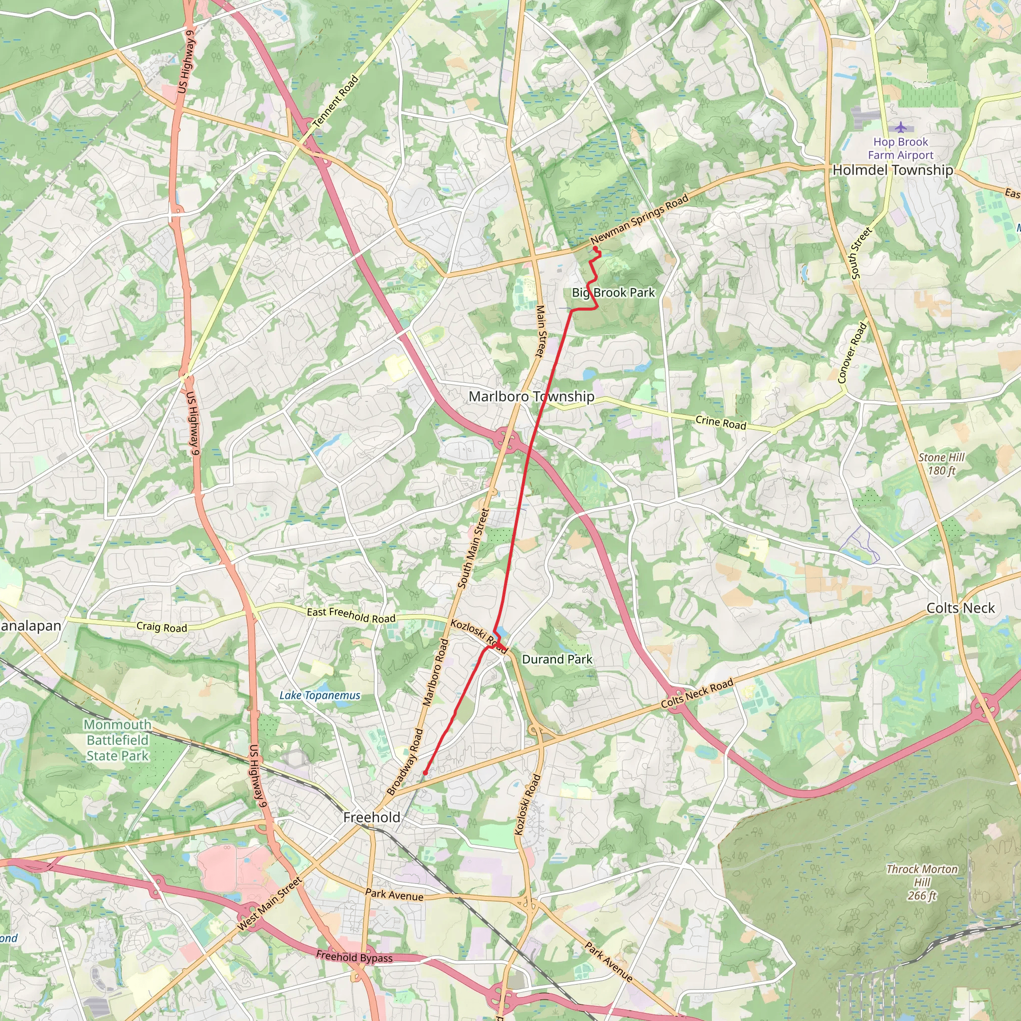 Henry Hudson Trail Out and Back mobile static map