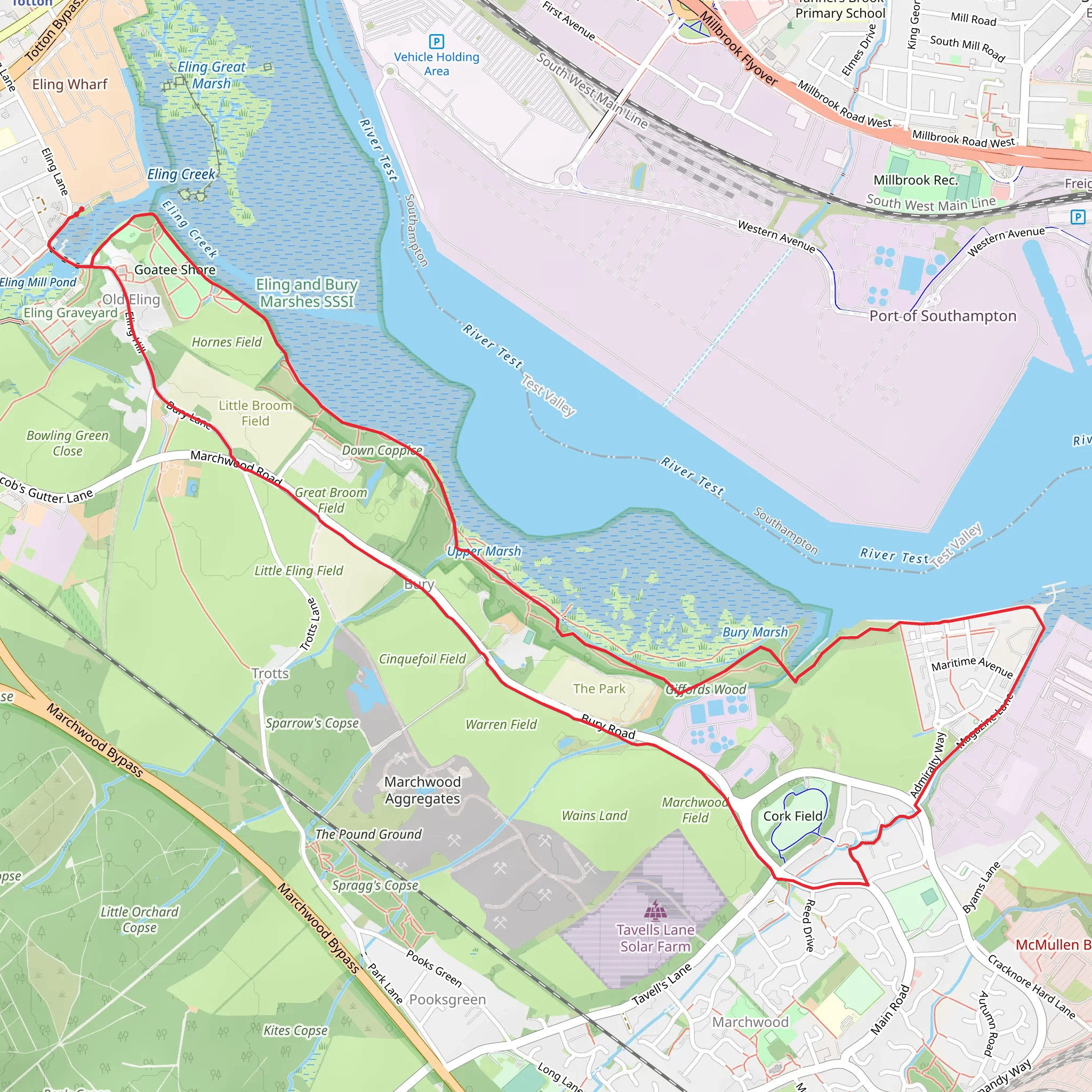 Goatee Shore, Bury Copse and Slowhill Copse Loop mobile static map