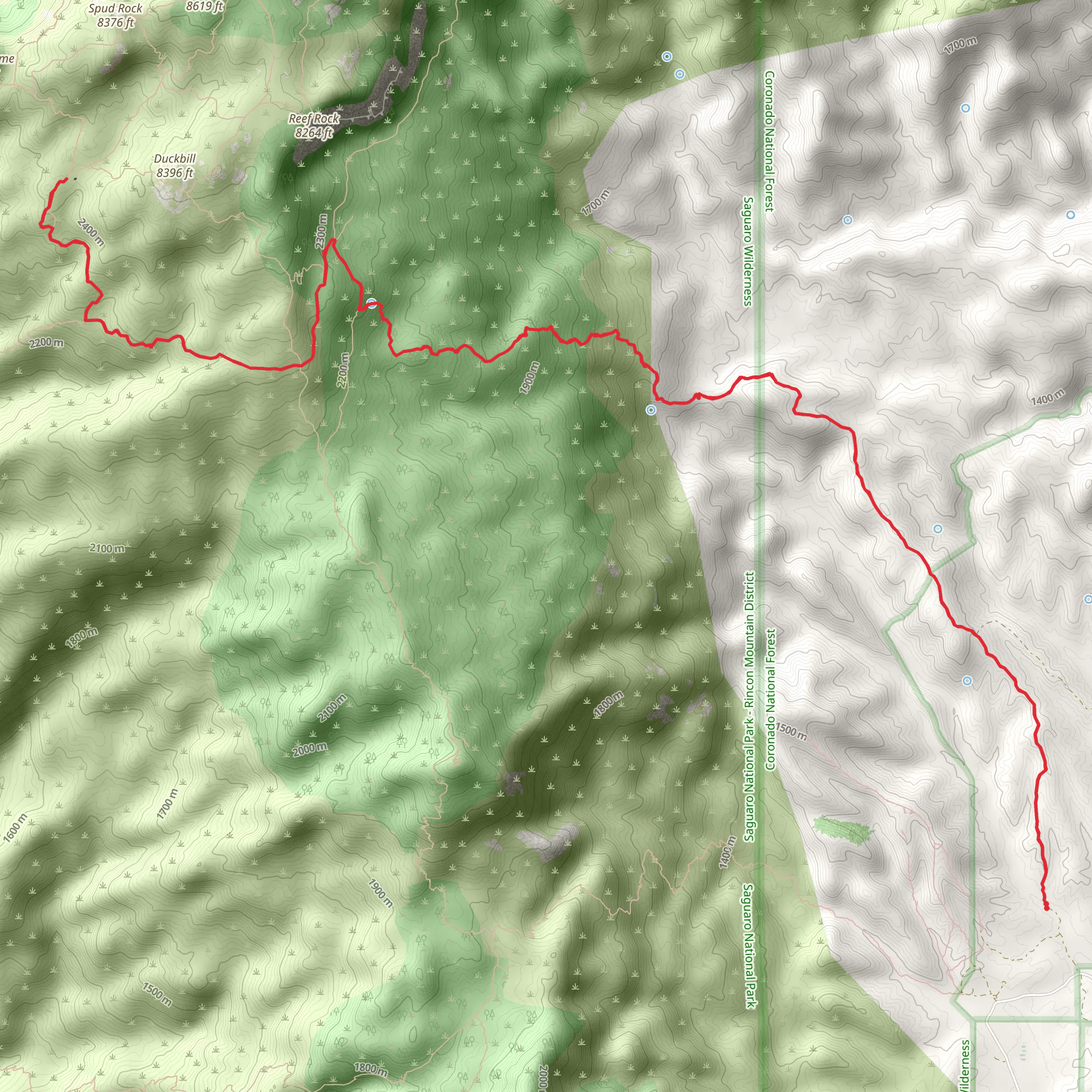 Manning Camp Trail and Devils Bathtub Trail mobile static map