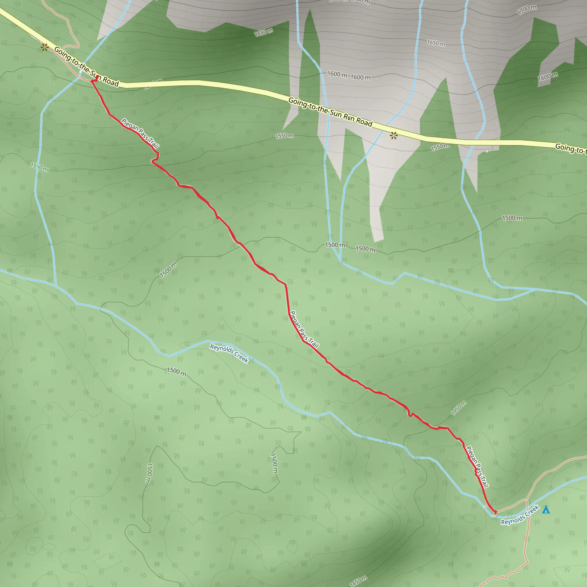 Piegan Pass - Short mobile static map
